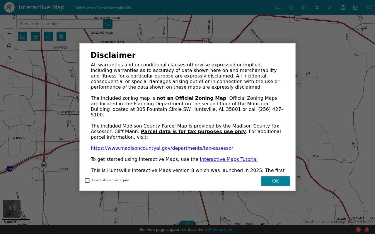 Huntsville property and GIS information