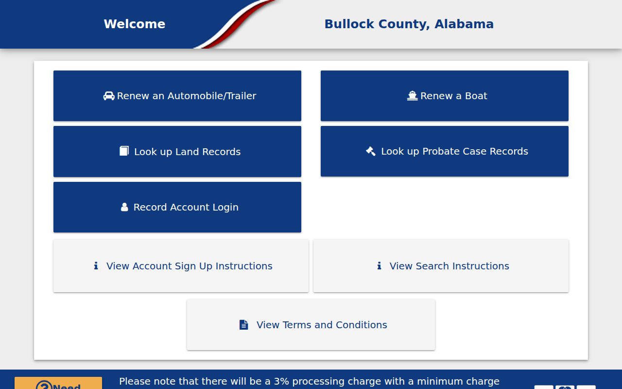 Bullock County Probate Court records page