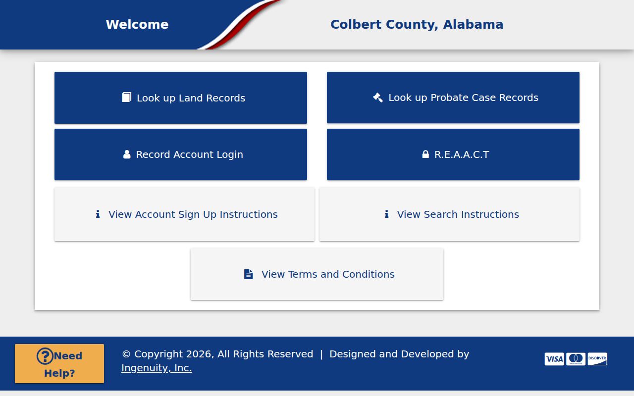 Colbert County Probate Court records page