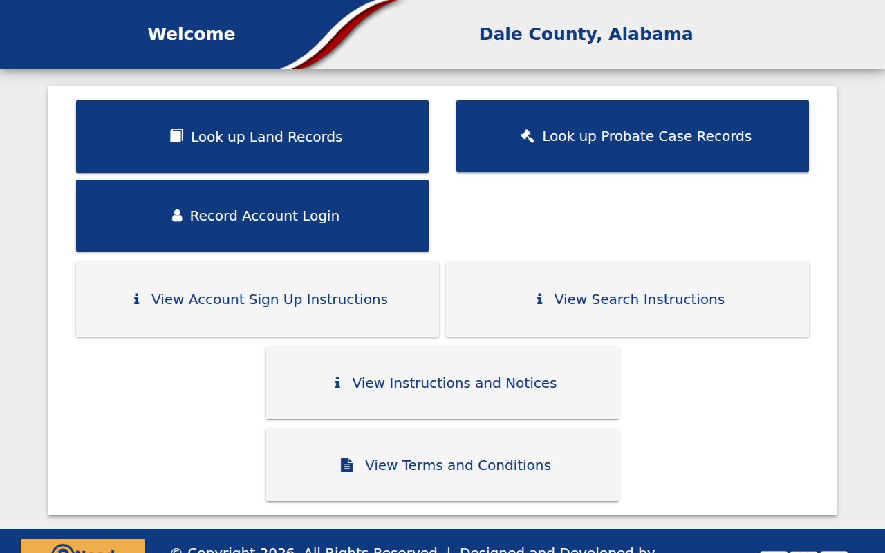 Dale County Probate Court records page