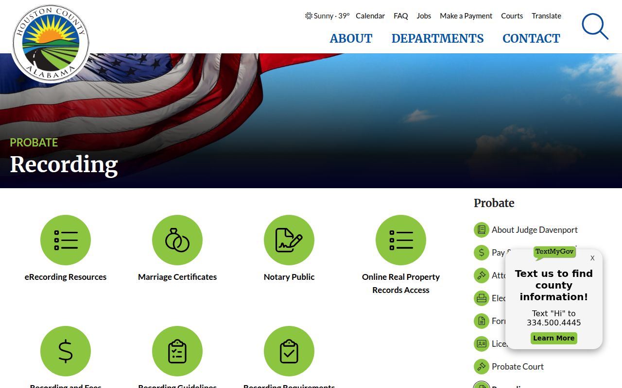 Houston County Probate Court records page