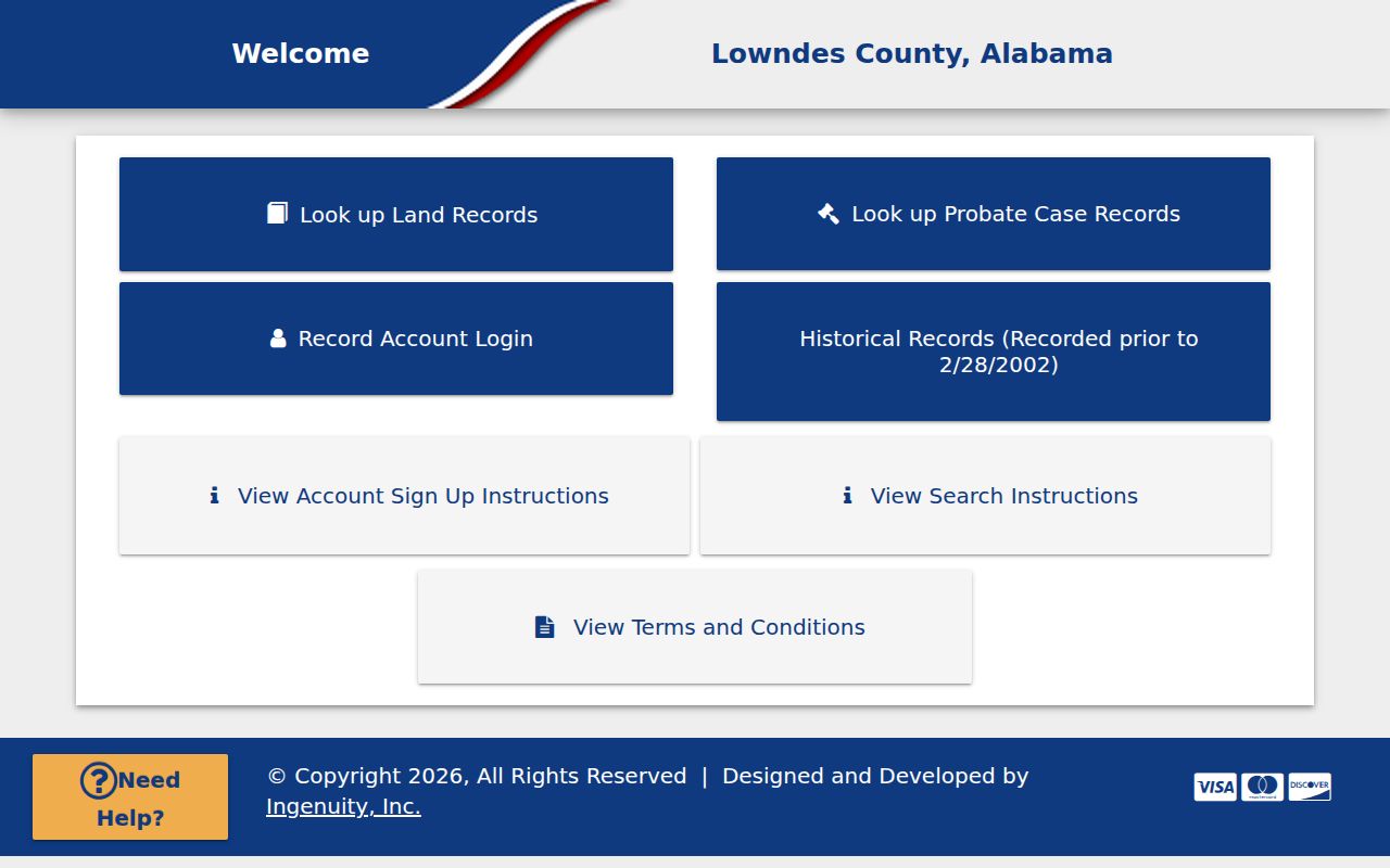 Lowndes County Probate Court records page