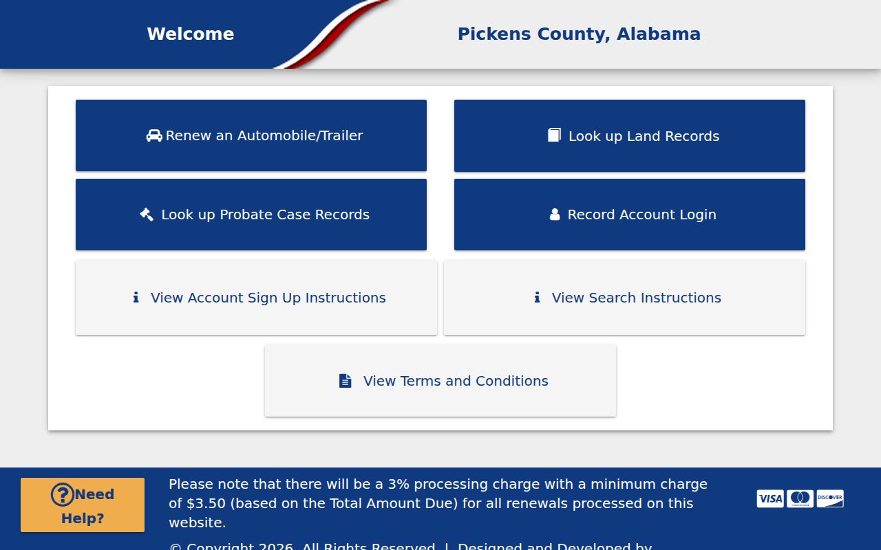 Pickens County Probate Court records page