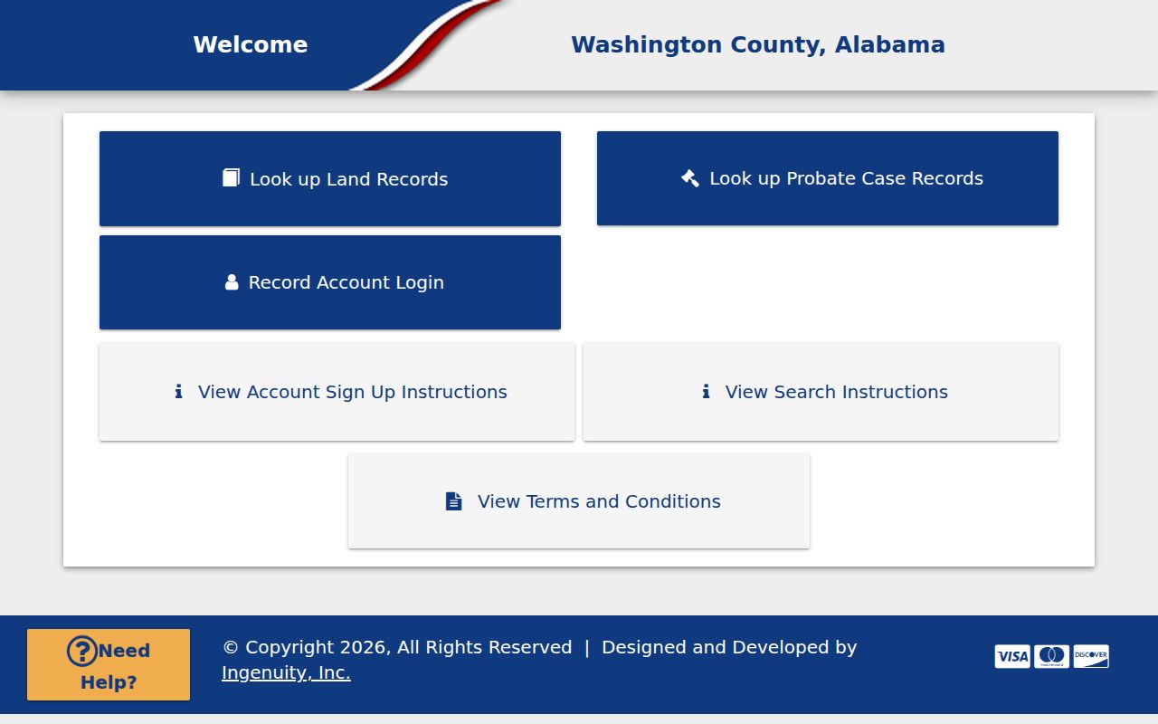 Washington County Probate Court records page