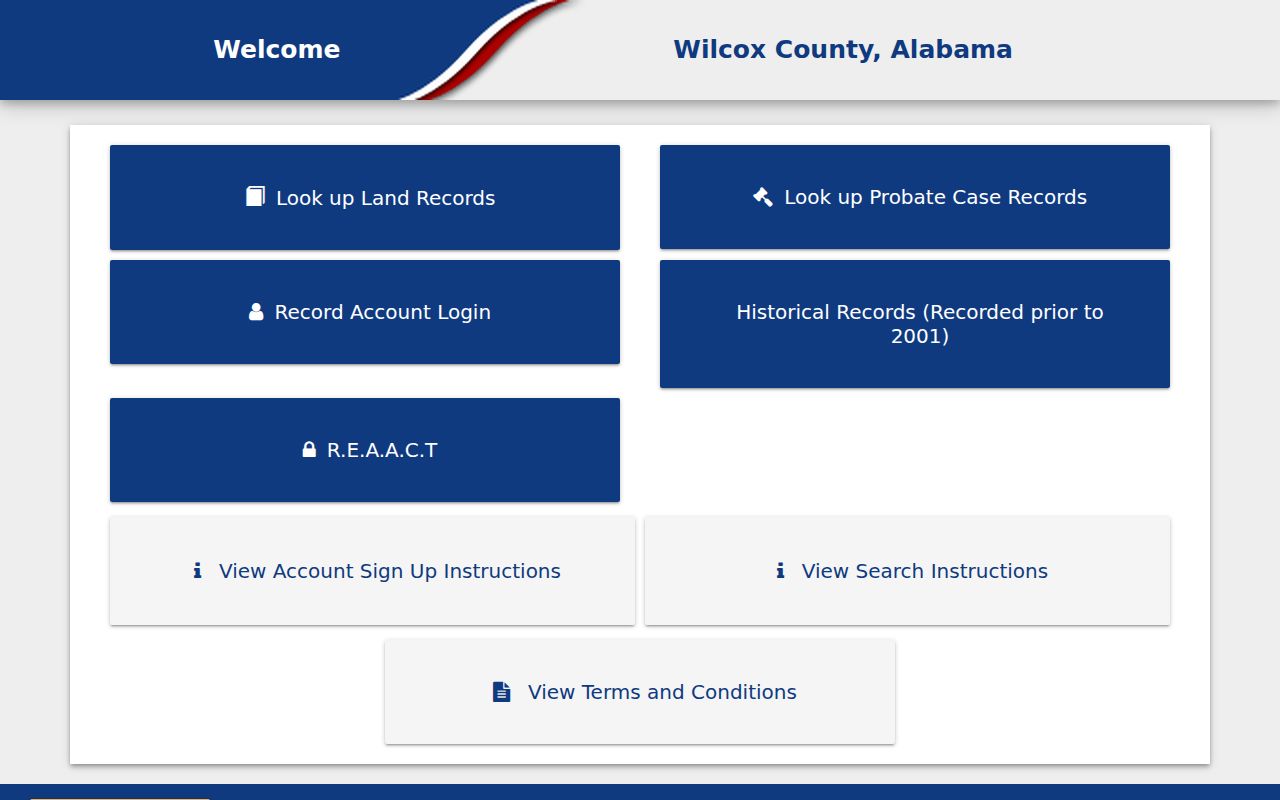 Wilcox County Probate Court records page